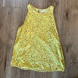 Old Navy yellow floral tank, size L, EUC